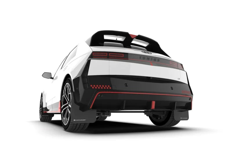 Rally Armor 2025 Hyundai Ioniq 5 N Black Mud Flap w/Light Blue Logo - Installation View