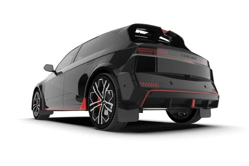 Rally Armor 2025 Hyundai Ioniq 5 N Black Mud Flap w/Metallic Black Logo - Side View