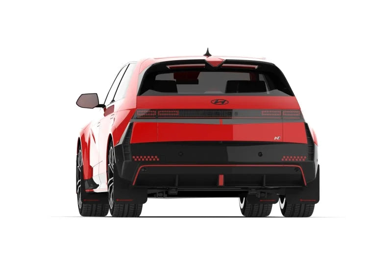 Rally Armor 2025 Hyundai Ioniq 5 N Black Mud Flap w/Red Logo - Side View