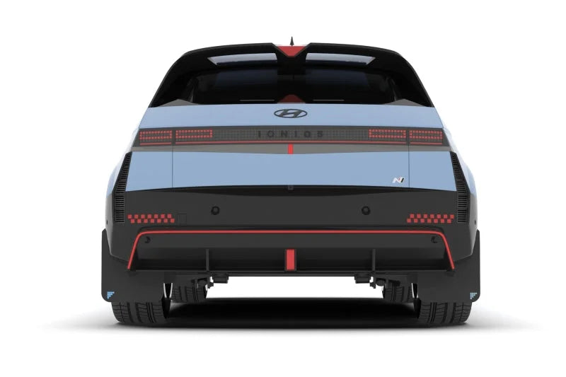 Rally Armor 2025 Hyundai Ioniq 5 N Black UR Mud Flap Light Blue Battery Logo - Additional View 5
