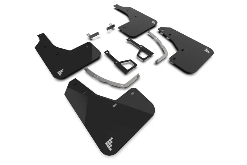 Rally Armor 2025 Hyundai Ioniq 5 XRT Black Mud Flap Silver Battery Logo - Main Product View