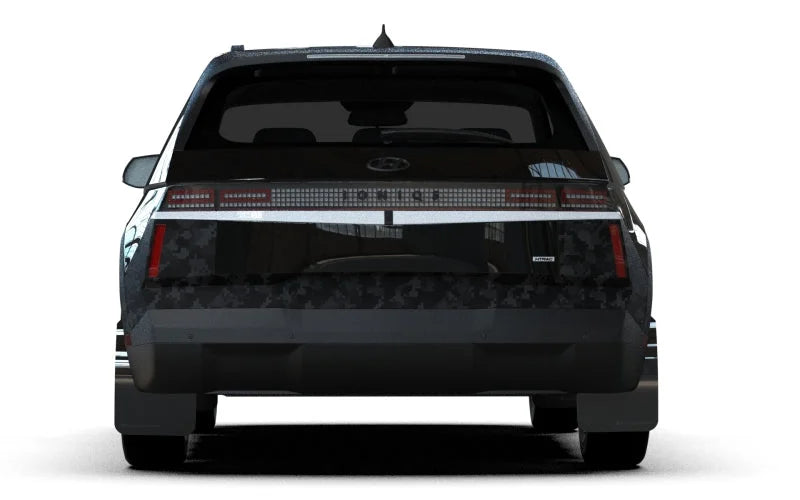 Rally Armor 2025 Hyundai Ioniq 5 XRT Black Mud Flap Silver Battery Logo - Back View