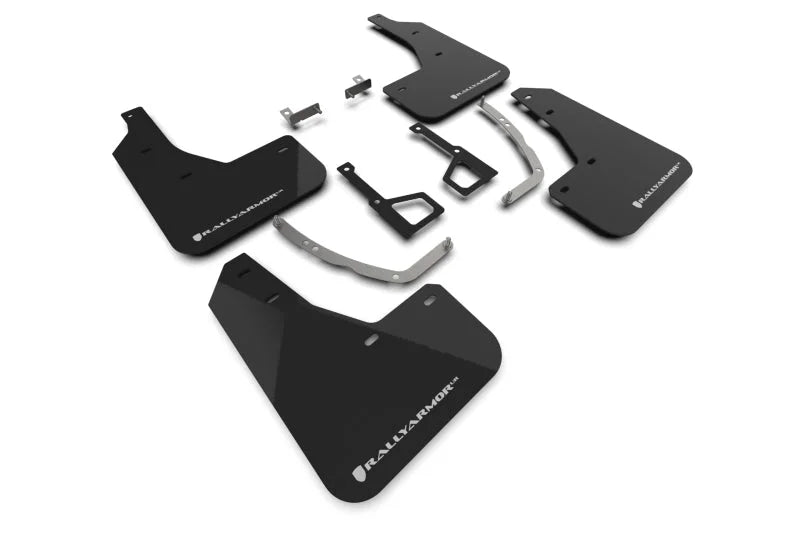 Rally Armor 2025 Hyundai Ioniq 5 XRT Black Mud Flap White Logo - Main Product View