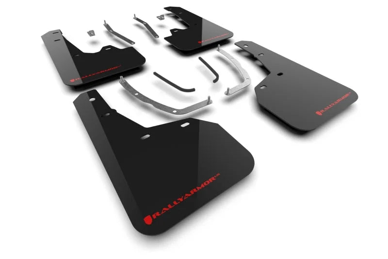 Rally Armor 2025 Hyundai Tucson ICE XRT Black UR Mud Flap - Red Logo - Main Product View