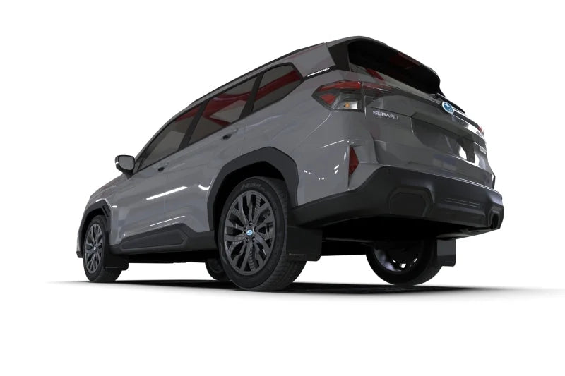 Rally Armor 2025 Subaru Forester Black UR Mud Flap w/Grey Logo - Installation View