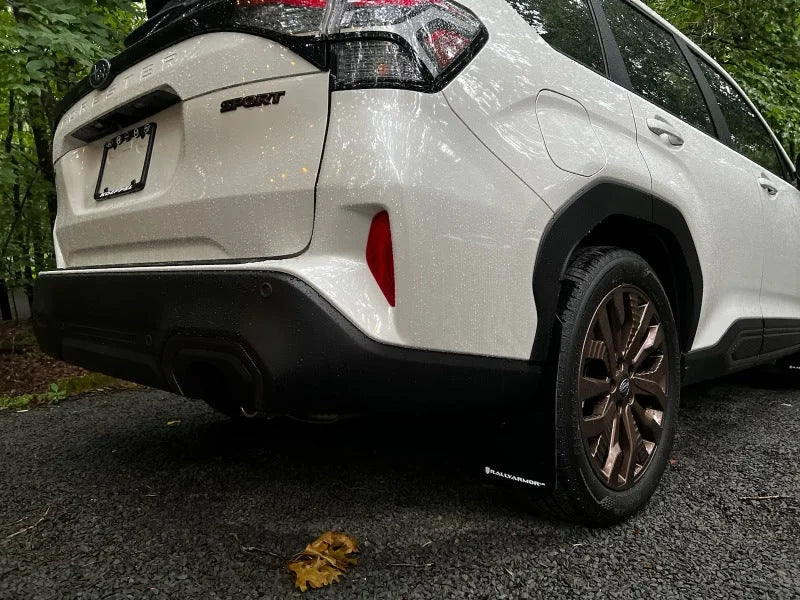 Rally Armor 2025 Subaru Forester Black UR Mud Flap w/Metallic Black Logo - Side View