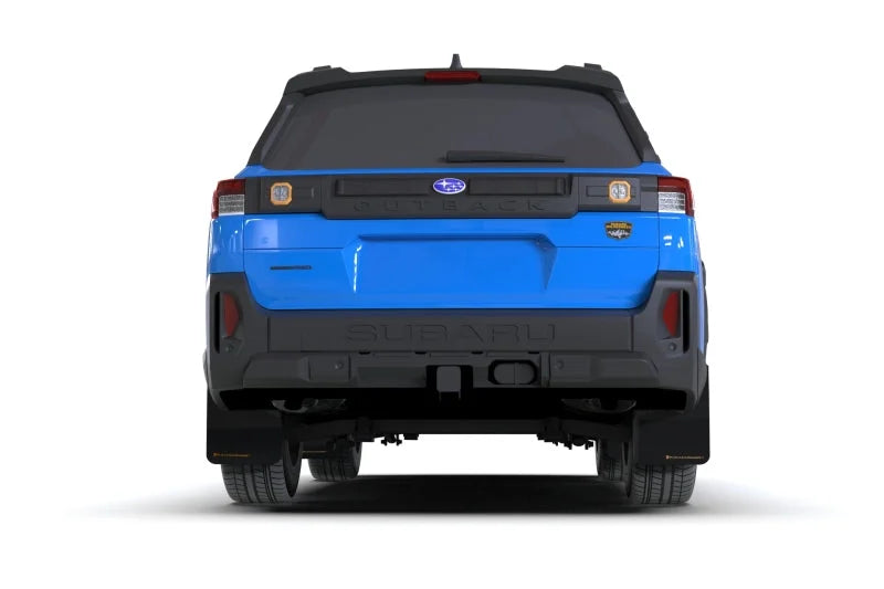 Rally Armor 2026 Subaru Outback Black UR Mud Flap w/Orange Logo - Side View
