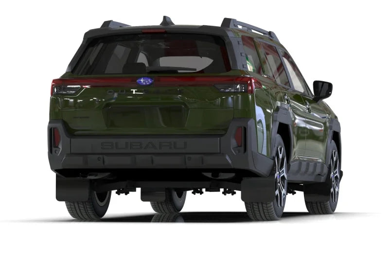 Rally Armor 2026 Subaru Outback (Incl. Wilderness) Black Mud Flap - Metallic Black Logo - Side View