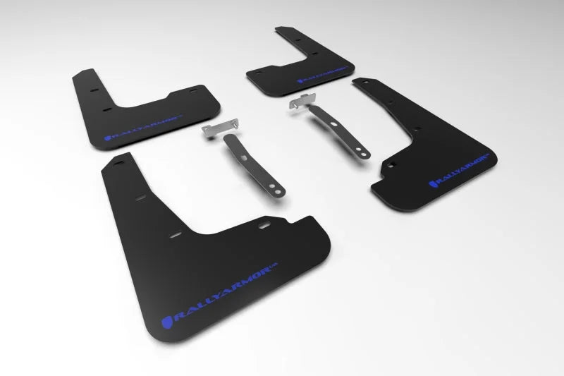 Rally Armor 21-23 Hyundai Elantra Black UR Mud Flap w/Blue Logo - Main Product View
