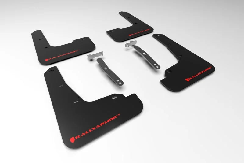 Rally Armor 21-23 Hyundai Elantra Black UR Mud Flap w/Red Logo - Main Product View