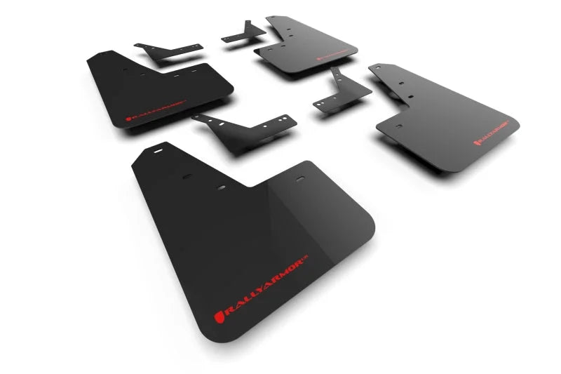 Rally Armor 21-25 Dodge Ram 1500 TRX Black UR Mud Flap - Red Logo - Main Product View