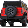 Load image into Gallery viewer, Rally Armor 21-25 Ford Bronco (Plstc Bmpr - NO Rptr/Sprt - NO RR/RB) Blk Mud Flap w/Red Logo - Back View