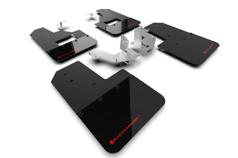 Rally Armor 21-25 Ford Bronco (Plstc Bmpr + RB - NO Rptr/Sprt) Blk Mud Flap w/Red Logo - Main Product View