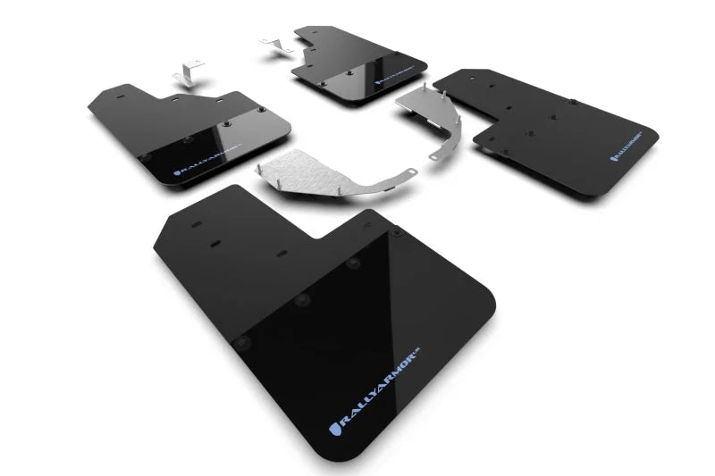 Rally Armor 21-25 Ford Bronco (Steel Bmpr - NO Rptr/Sprt - NO RR/RB) Blk Mud Flap w/Area Blue Logo - Main Product View