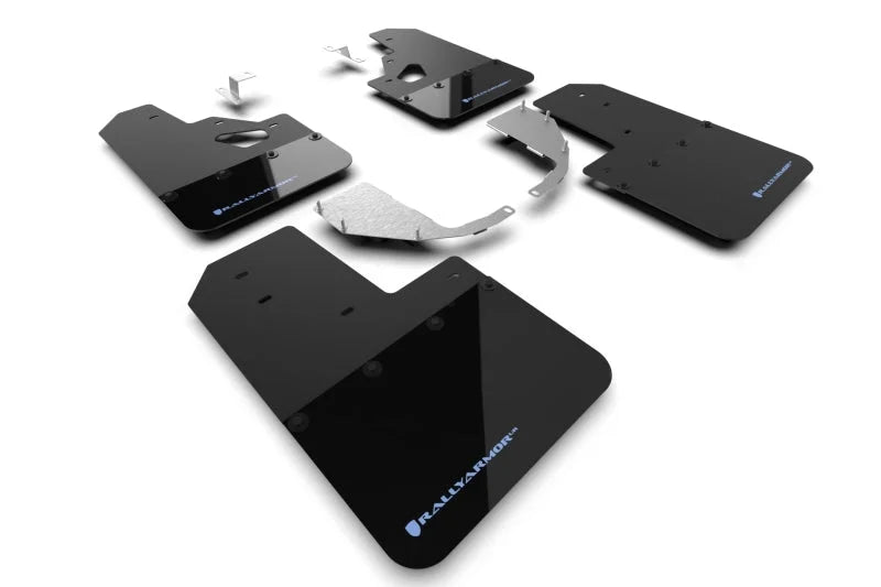Rally Armor 21-25 Ford Bronco (Steel Bmpr + RR - NO Rptr/Sprt) Blk Mud Flap w/Area Blue Logo - Main Product View