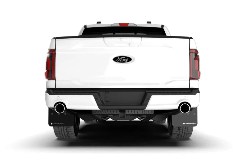 Rally Armor 21-25 Ford F-150 (Excl. Raptor) Black UR Mud Flap w/Metallic Black Logo - Side View