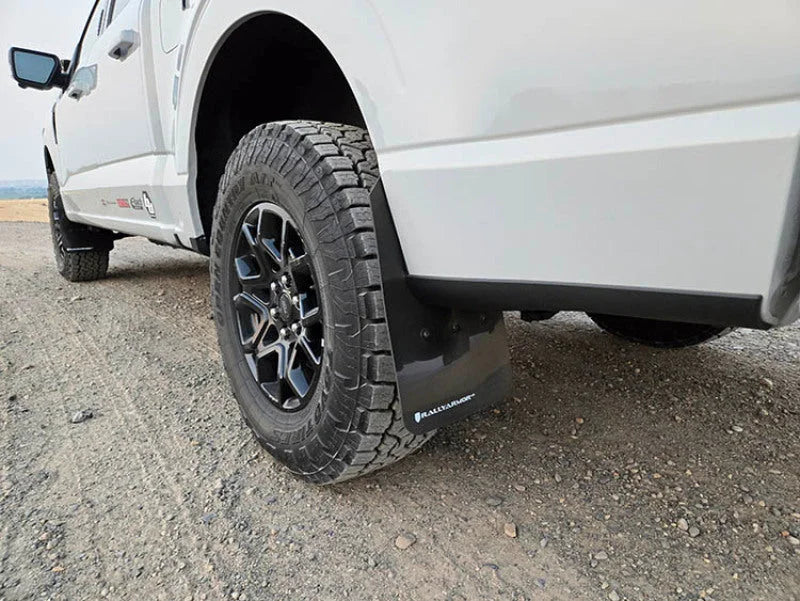 Rally Armor 21-25 Ford F-150 (Excl. Raptor) Black UR Mud Flap w/Metallic Black Logo - Additional View 5