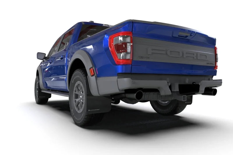 Rally Armor 21-25 Ford F-150 Raptor Gen 3 Black UR Mud Flap w/Dark Grey Logo - Side View