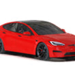 Load image into Gallery viewer, Rally Armor 21-25 Tesla Model S/ S Plaid Black UR Mud Flap w/Metallic Black Logo - Side View