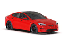 Load image into Gallery viewer, Rally Armor 21-25 Tesla Model S/ S Plaid Black UR Mud Flap w/Metallic Black Logo - Side View