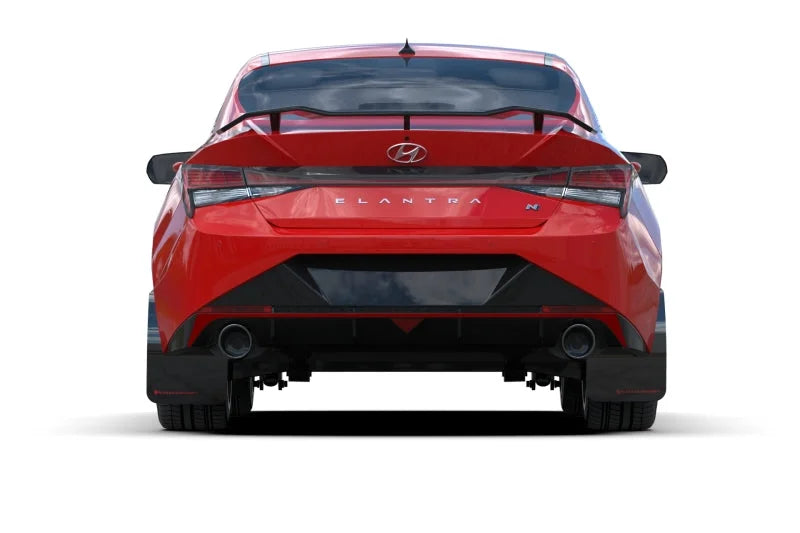 Rally Armor 22-23 Hyundai Elantra N & N Line Black UR Mud Flap w/Light Blue Logo - Additional View 5