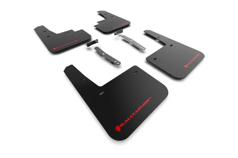 Rally Armor 22-23 Hyundai Kona N Black UR Mud Flap w/Red Logo - Main Product View