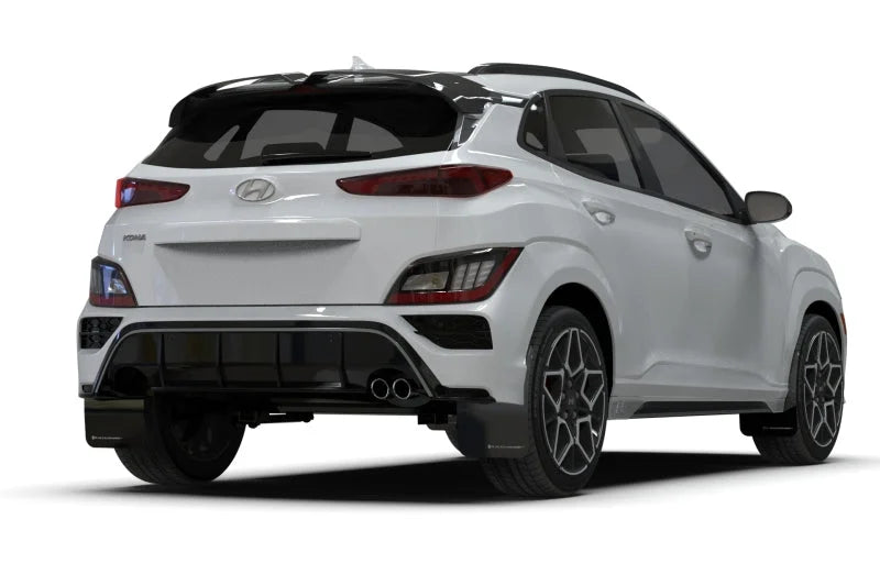 Rally Armor 22-23 Hyundai Kona N-Line Black UR Mud Flap w/Grey Logo - Back View