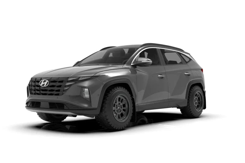 Rally Armor 22-24 Hyundai Tucson Black UR Mud Flap - Metallic Black Logo - Additional View 7
