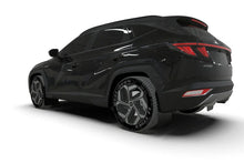 Load image into Gallery viewer, Rally Armor 22-24 Hyundai Tucson Black UR Mud Flap w/Grey Logo - Side View
