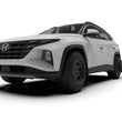 Load image into Gallery viewer, Rally Armor 22-24 Hyundai Tucson Black UR Mud Flap w/White Logo - Back View