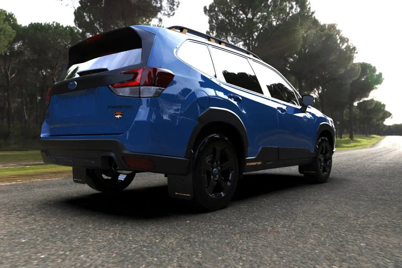 Rally Armor 22-24 Subaru Forester &amp; Wilderness Black UR Mud Flap w/Grey Logo - Additional View 6