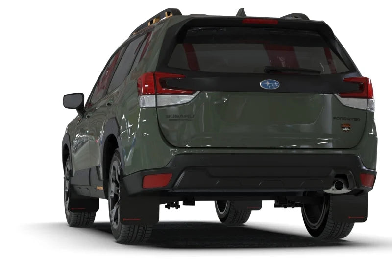Rally Armor 22-24 Subaru Forester &amp; Wilderness Black UR Mud Flap w/White Logo - Additional View 7