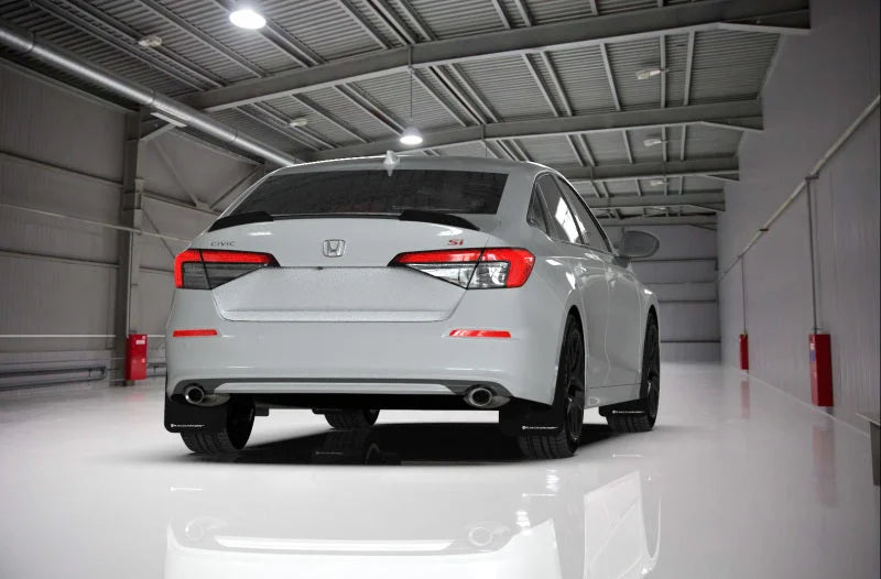 Rally Armor 22-25 Honda Civic/Civic Si/Sport Black UR Mud Flap w/Red Logo - Side View