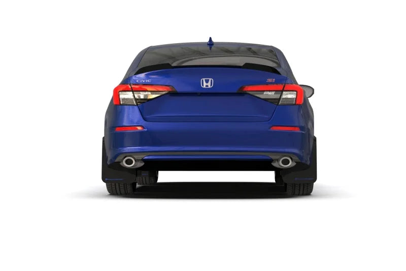Rally Armor 22-25 Honda Civic/Civic Si/Sport Black UR Mud Flap w/Red Logo - Back View