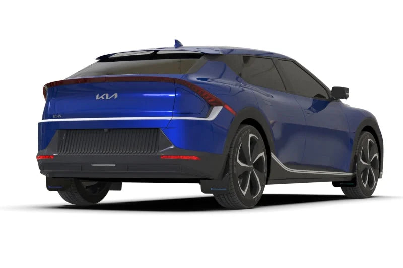 Rally Armor 22-25 Kia EV6 Black UR Mud Flap Dark Grey Logo - Installation View