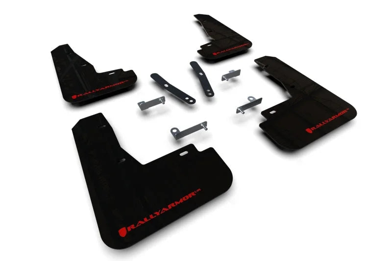 Rally Armor 22-25 Kia EV6 Black UR Mud Flap Red Logo - Main Product View