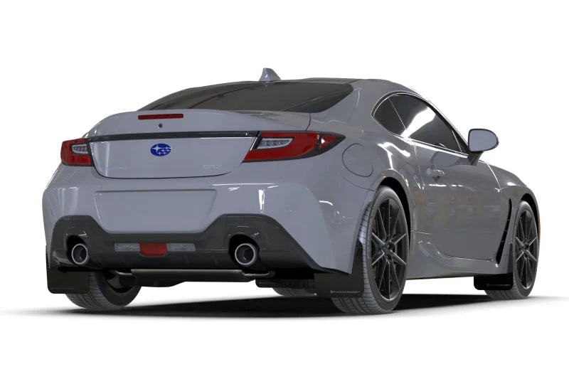 Rally Armor 22-25 Subaru BRZ / Toyota GR86 Black UR Mud Flap w/Dark Grey Logo - Detail View