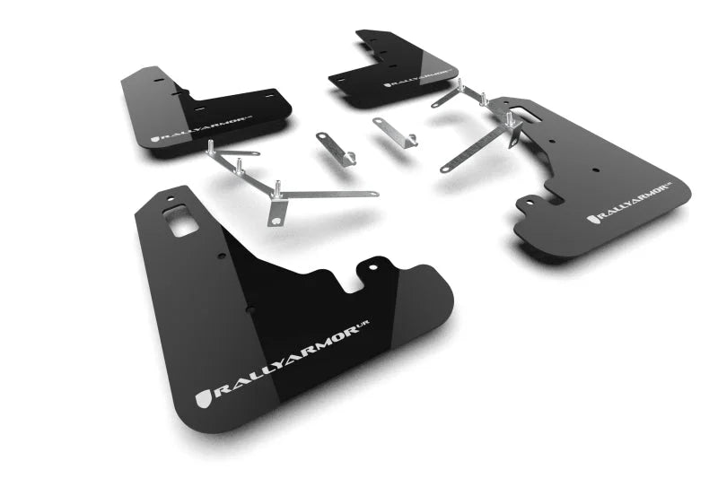 Rally Armor 22-25 Subaru BRZ / Toyota GR86 Black UR Mud Flap w/White Logo - Main Product View