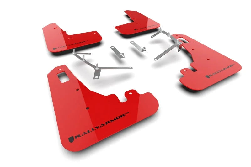 Rally Armor 22-25 Subaru BRZ / Toyota GR86 Red UR Mud Flap w/Black Logo - Main Product View