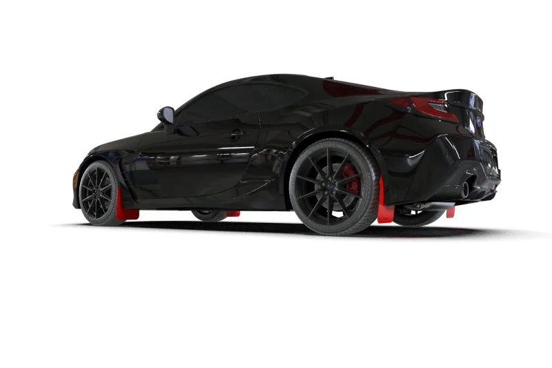 Rally Armor 22-25 Subaru BRZ / Toyota GR86 Red UR Mud Flap w/Black Logo - Detail View