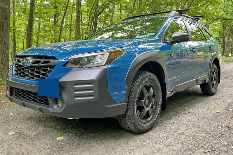 Rally Armor 22-25 Subaru Outback Wilderness Black Mud Flap Grey Logo - Detail View
