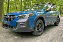 Load image into Gallery viewer, Rally Armor 22-25 Subaru Outback Wilderness Black Mud Flap Grey Logo - Detail View