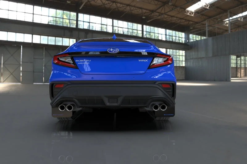 Rally Armor 22-25 Subaru WRX Black UR Mud Flap w/Blue Logo - Installation View