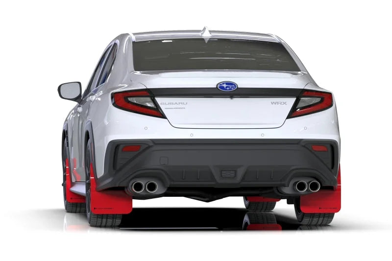 Rally Armor 22-25 Subaru WRX Red UR Mud Flap w/Black Logo - Detail View