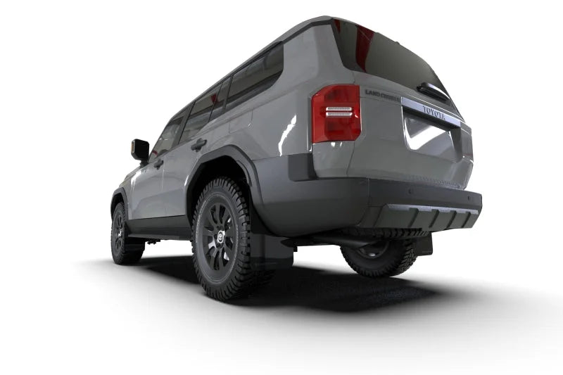 Rally Armor 22-25 Toyota Land Cruiser Black UR Mud Flap Metallic Black Logo - Installation View