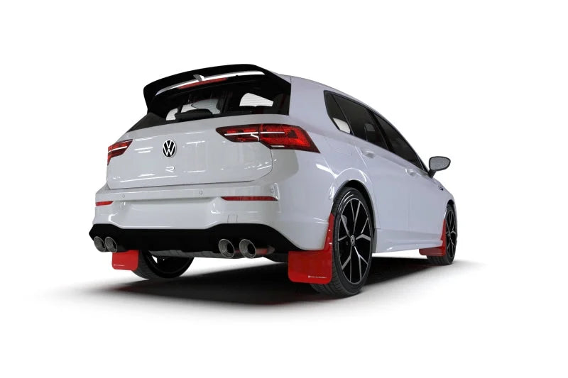 Rally Armor 22-25 VW MK8 Golf GTI/R Black UR Mud Flap w/Gray Logo - Side View
