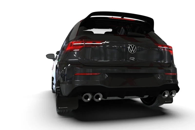 Rally Armor 22-25 VW MK8 Golf GTI/R Black UR Mud Flap w/Red Logo - Back View