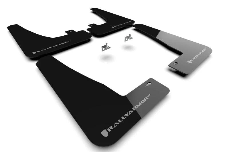 Rally Armor 22-26 Tesla Model X Black UR Mud Flap w/Dark Grey Logo - Main Product View