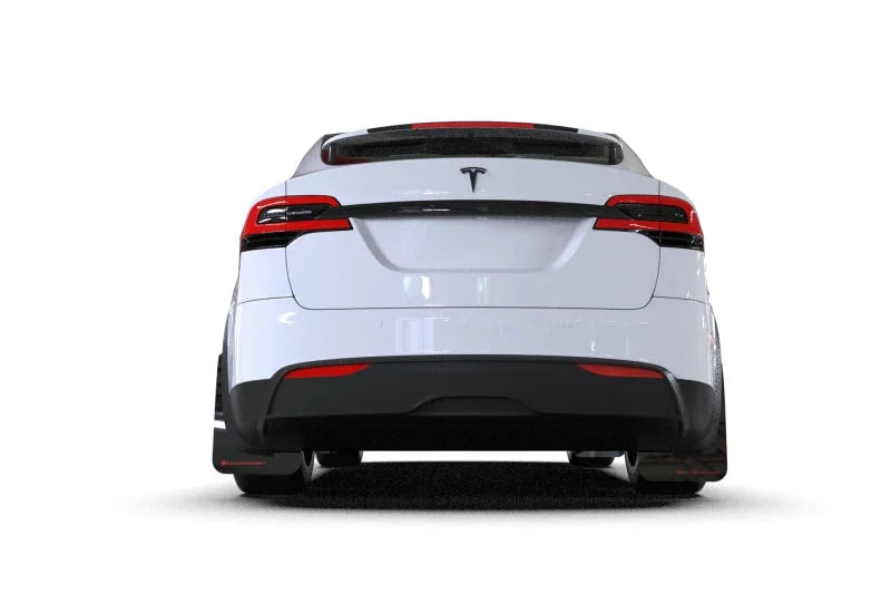 Rally Armor 22-26 Tesla Model X Black UR Mud Flap w/Red Logo - Side View