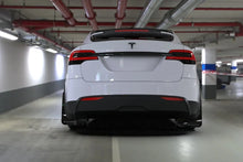 Load image into Gallery viewer, Rally Armor 22-26 Tesla Model X Black UR Mud Flap w/White Logo - Installation View